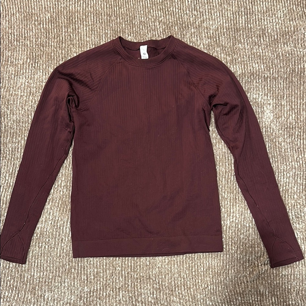 Lululemon Plain burgundy athletic long sleeve